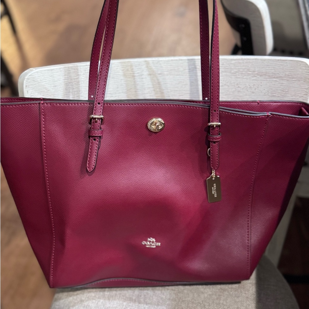 Coach Wine Red Leather Tote